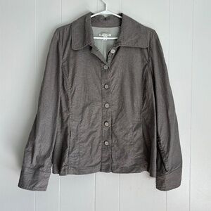 Spanner linen blend grey button up jacket size 10